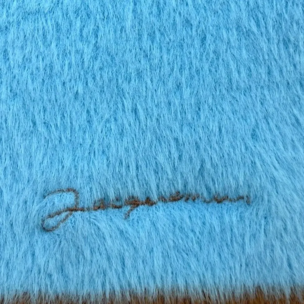 Jacquemus L'Écharpe Neve Logo Embroidered Stretch Woven Knit Shawl Wrap Scarf OS